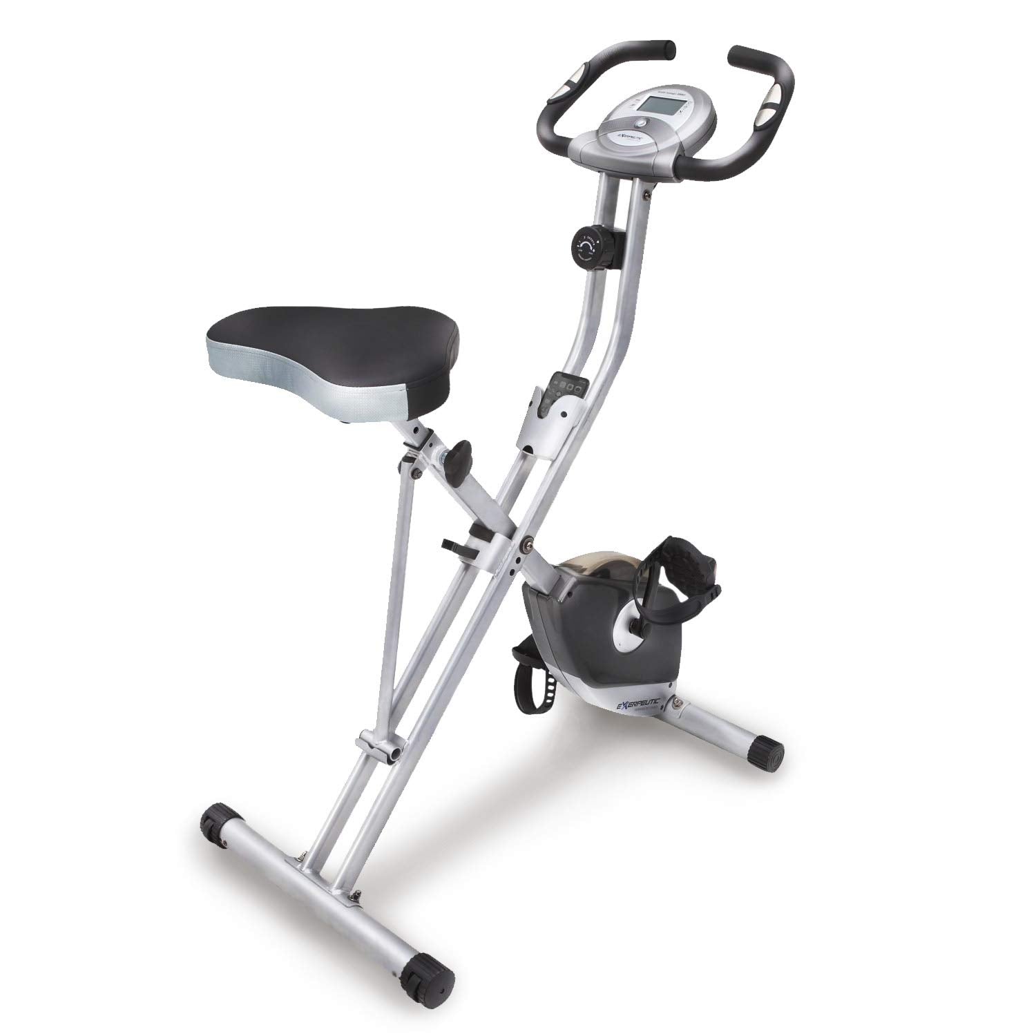 EXERPEUTIC Klappbarer Heimtrainer mit Magnetbremssystem & Handpulsmessung